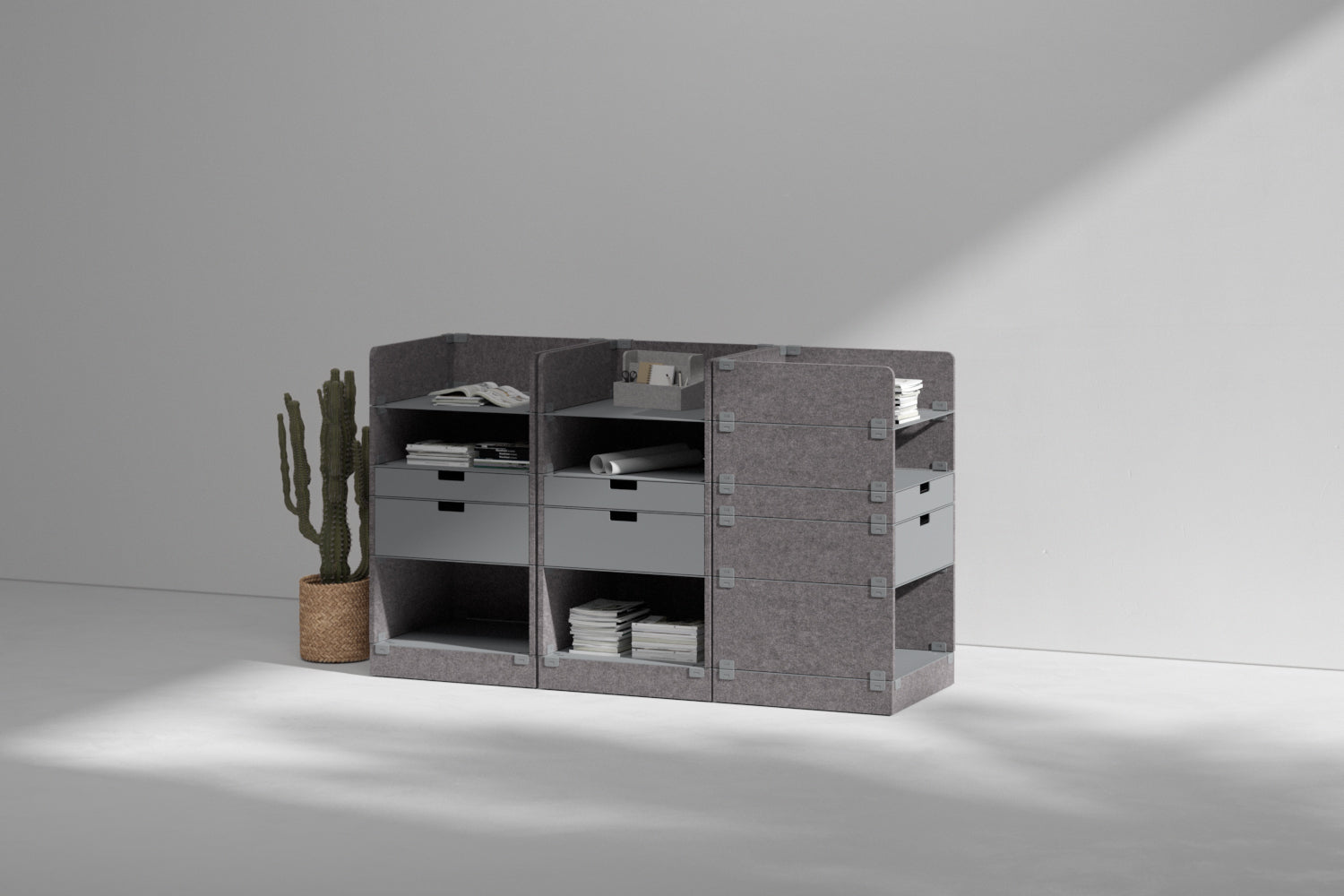 KUHN LAYERS Store – Modulares Stauraumelement mit akustischer Wirkung