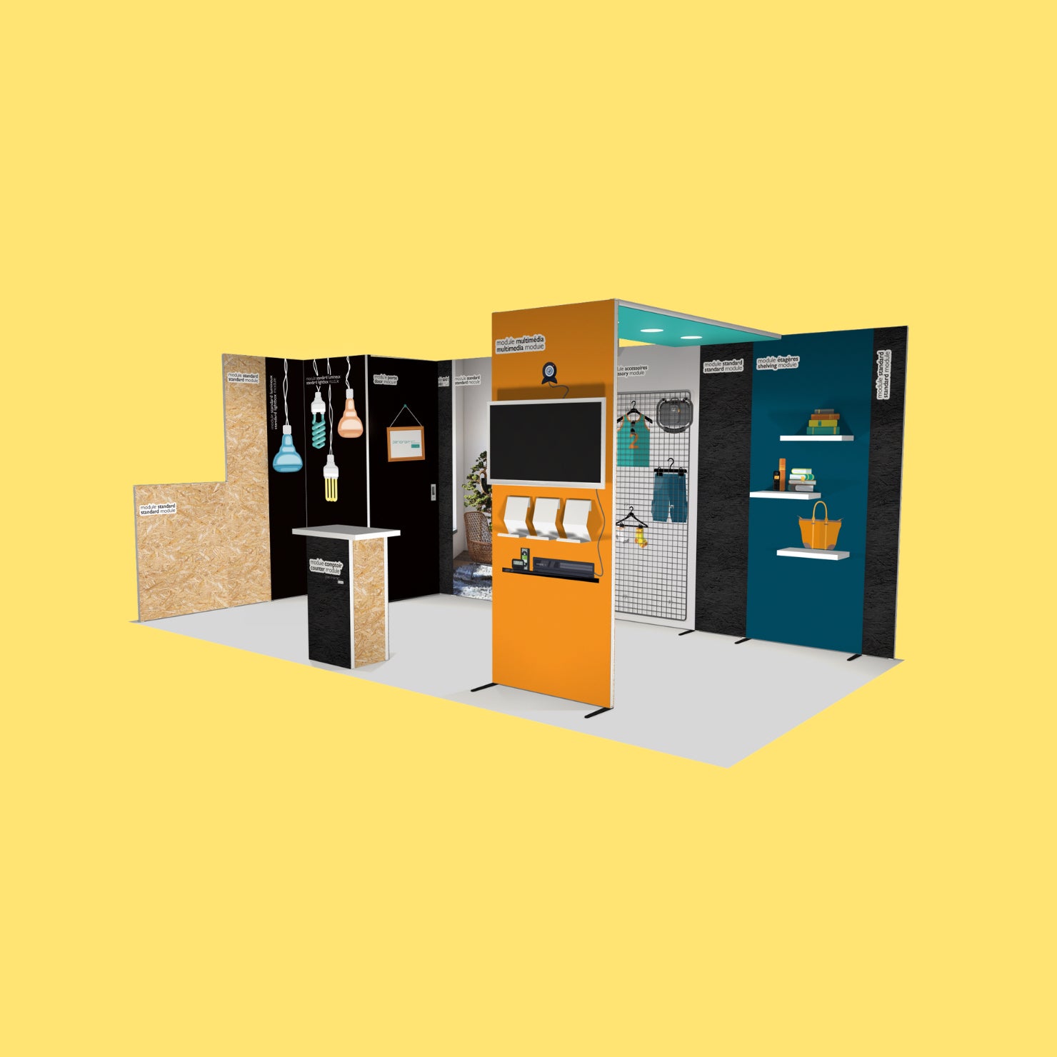 H-Line Panoramic Messestand – Demo-Komplettpaket (9 m², 12 m², 15 m², 18 m²)